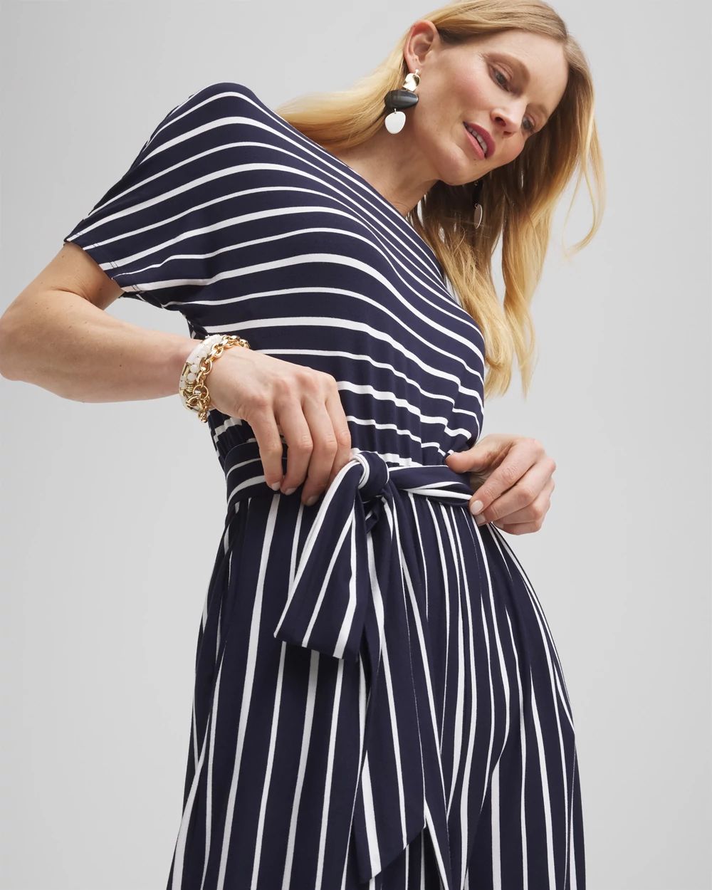 sudo wide salopette「stripe」 Jaden 2 Short Jumpsuit - Cotton Bi-Stretch